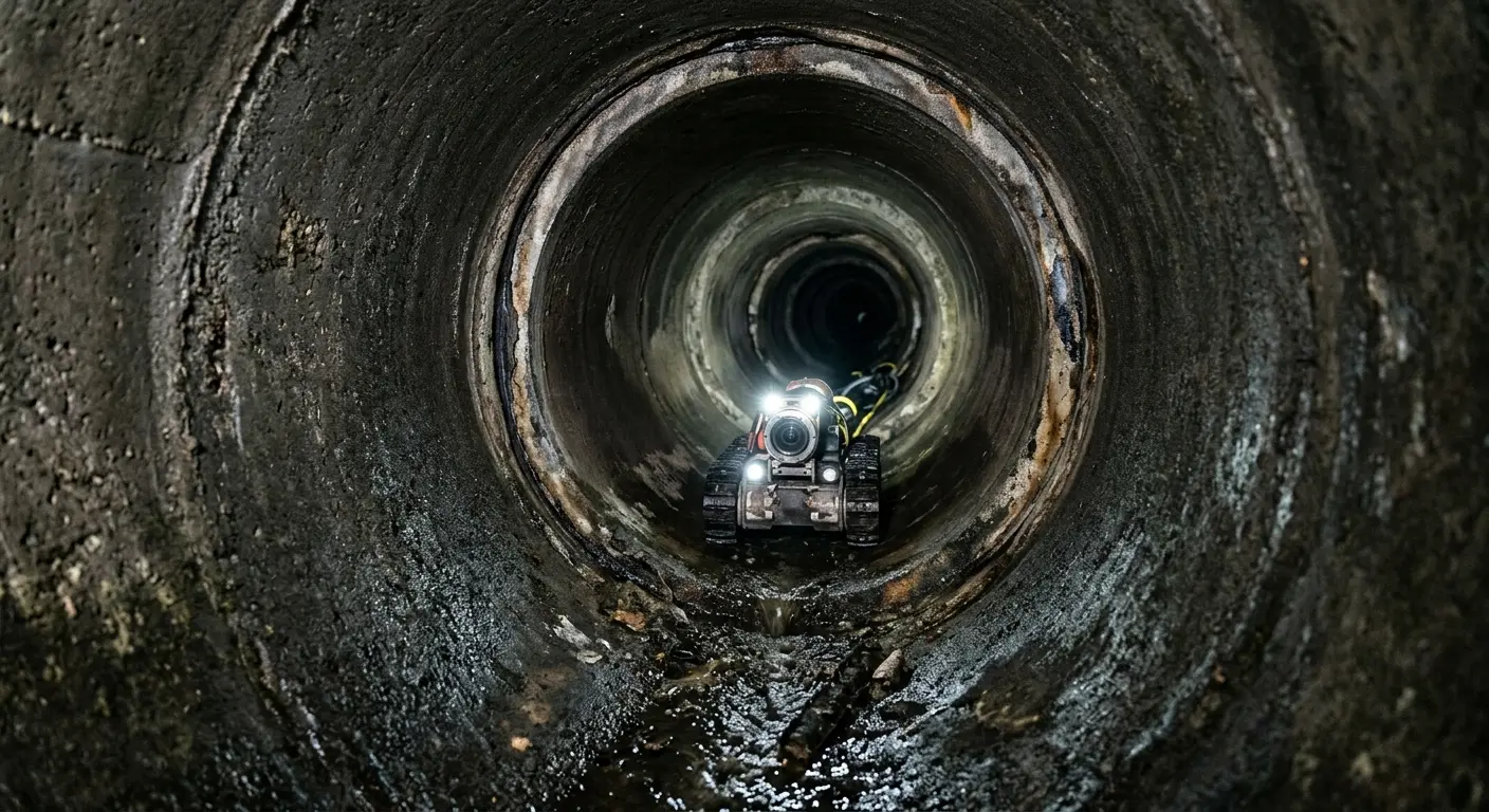 Robotic sewer camera inspecting pipe interior for Drain Snake Service in Daphne
